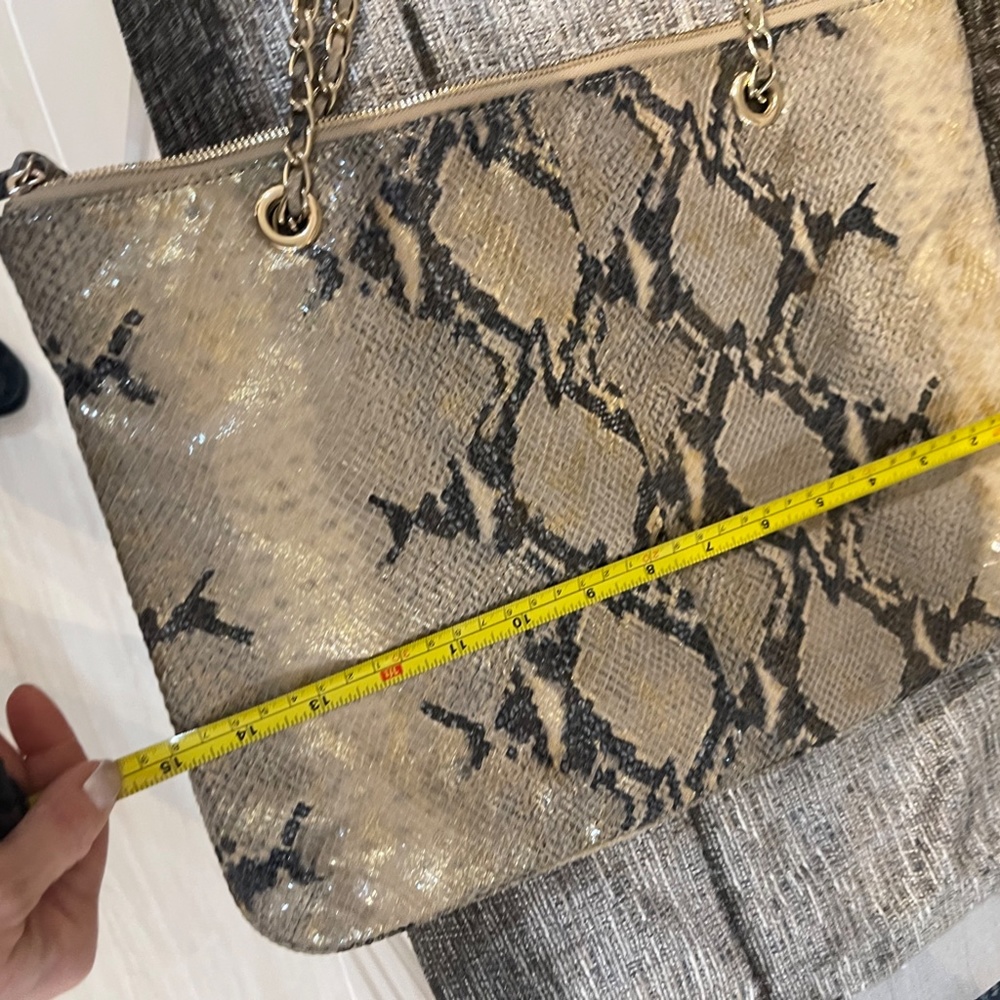 Dkny Metallic Python Snakeskin Chain Shoulder Bag… - image 6